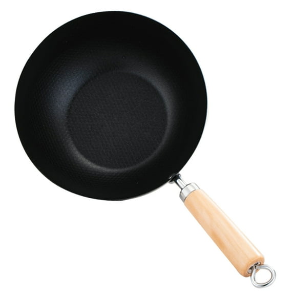 MLINS Small Wok Household Frying Pan Kitchenware Japanese Wok Stainless Steel Frying Wok
