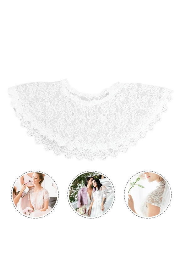 MLINS Smock Cape Shawl Wraps for Women Dressy Cloak Miss Bride White