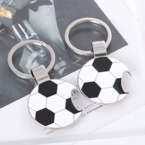 MLINS Soccer Pendant Keychain with Bottle Opener Function Made of Metal Multi Color for Key Holding 3.5 inches
