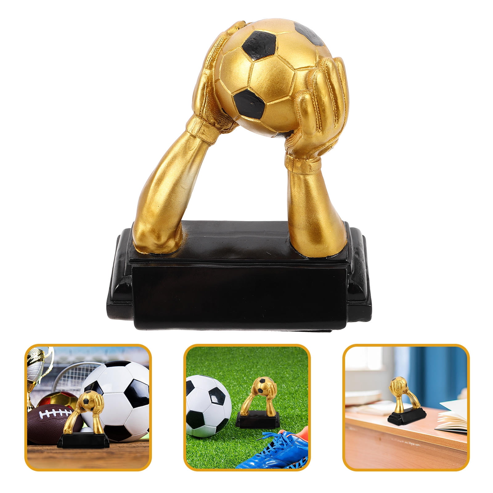 YUYUETIME Soccer Trophy Award Resin Multi Use for Home Ideal for Football Competitions 8.5 Inch