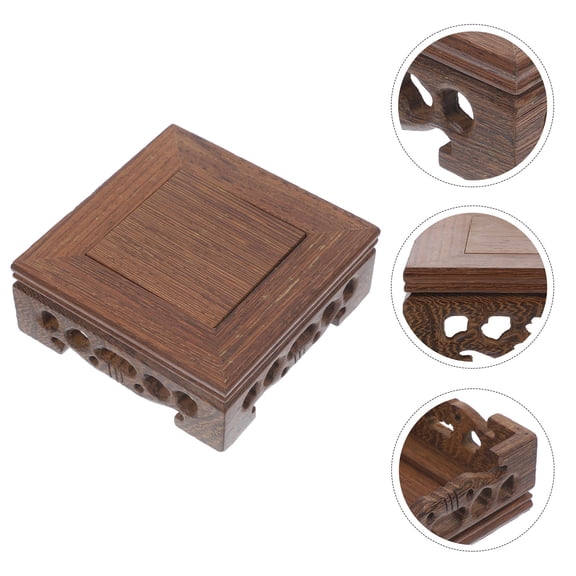 Milisten Pedestal Stands For Display Light Brown Wooden 1 Pair 3.9x3.9x1.5In