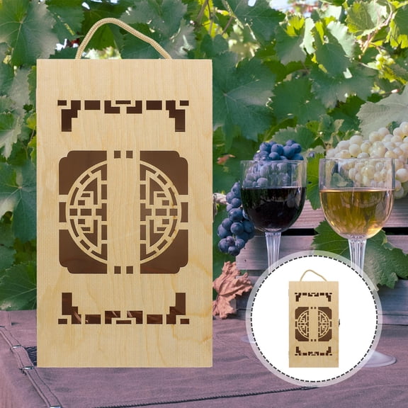 MLINS Solid Wood Wine Box Organizer Bottle Carrier Handheld Boxes