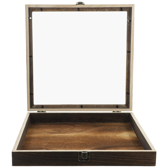 FOMIYES Vintage Light Brown Wooden Insect Display Box with Clear Glass Window for Home Decoration and Collection