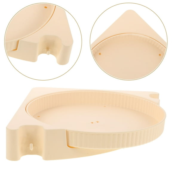 MLINS Spice Organizer Rotating Tray Corner Floating Shelves White Bathroom Beige