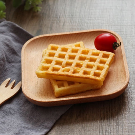 MLINS Square Wooden Plate for Food Storage Made of Natural Wood Safe and Odorless Light Brown 7.8 Inches