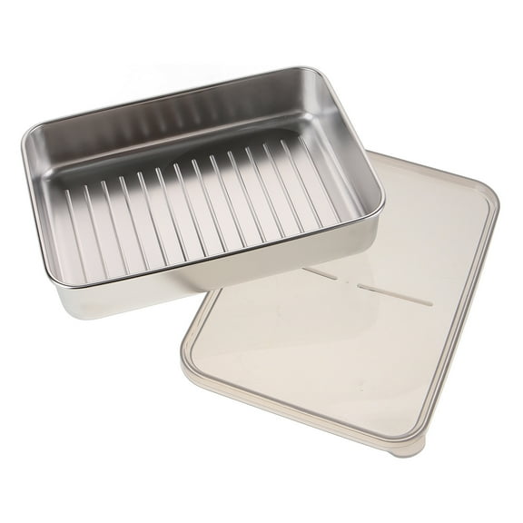 MLINS Stainless Steel Bacon Box Bacon Container Bacon Storage Box Food Sealed Box With Lid