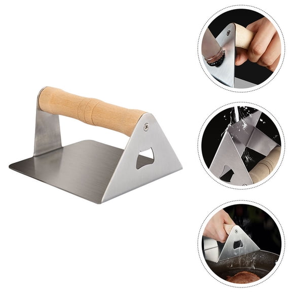 MLINS  Stainless Steel Burger Presser Meat Tenderizer Steak Hamburger