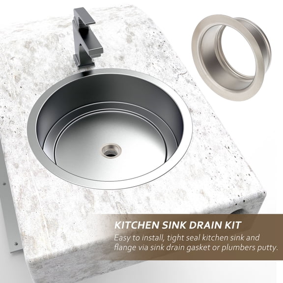 YUYUETIME Stainless Steel Kitchen Sink Drain Replacement with Sink Disposal Gasket Plated Silver