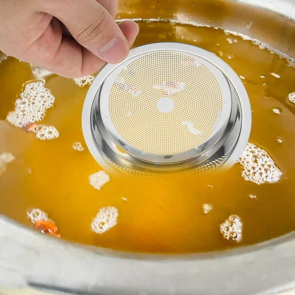 DINHEAROM Frying Oil Filter Oil Strainer Silver Stainless Steel 1Pcs For Deep Frying