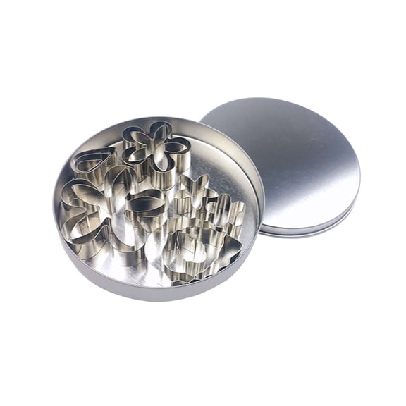 MLINS Stainless Steel Flower Cookie Cutter Set for Cookies Silver Nonstick Easy Removal 12pcs