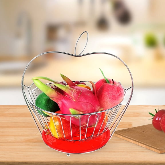 FONWILYO Fruit Basket Silver 1Pcs 11.4x9.8x11.4in Stainless Steel