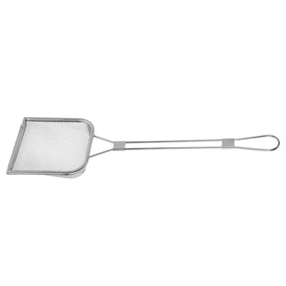 MLINS Stainless Steel Fryer Square Filter Scoop Reusable Kitchen Oil Separator Spoon Oil Residue Colander With Long Handle Mesh Skimmer For Frying