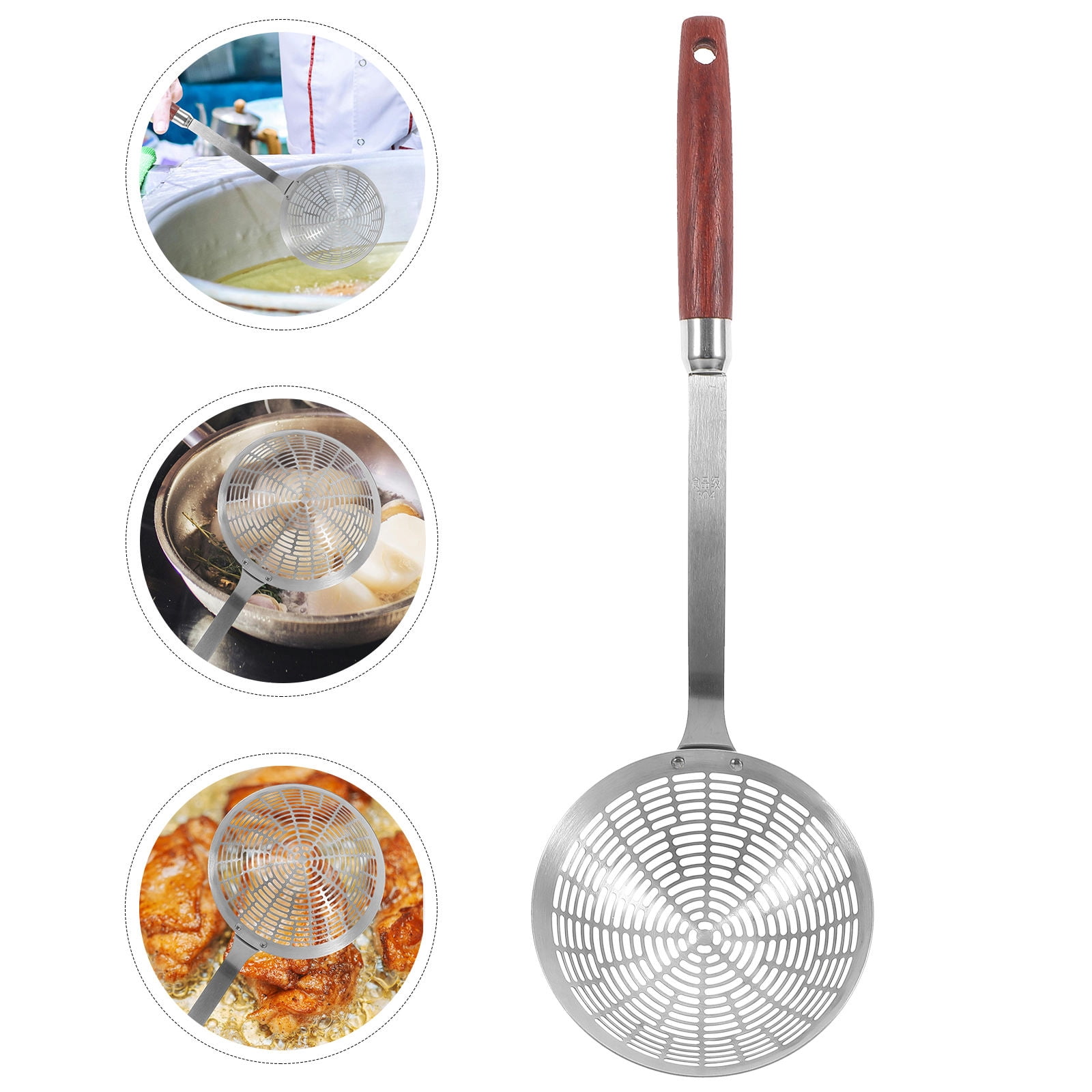 Stainless Steel Spider Strainer Skimmer Ladle for Cooking and Frying
