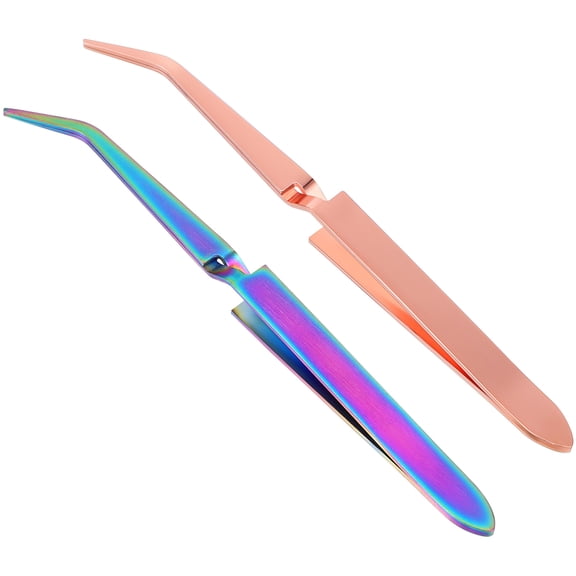 MLINS Stainless Steel Nail Shaping Tweezers with Angled Tips for Beauty Use and Craft Making Multi Color