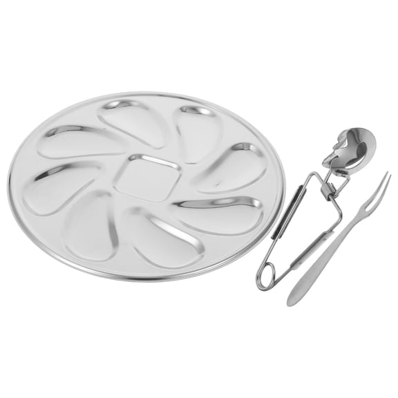 Milisten Oyster Storage Plate Stainless Steel 1 Set 9.1X9.1X0.04In