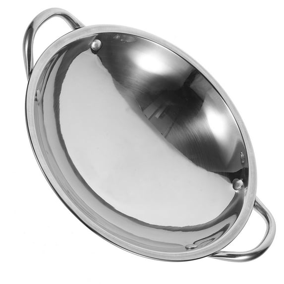 MLINS Stainless Steel Pan with Double Handles for Kitchen Cooking Small Pots 9.84 inches