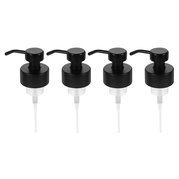 MLINS Stainless Steel Soap Dispenser Pump Replacement , Universal Black, 4-Pack for Home Bathroom Kitchen