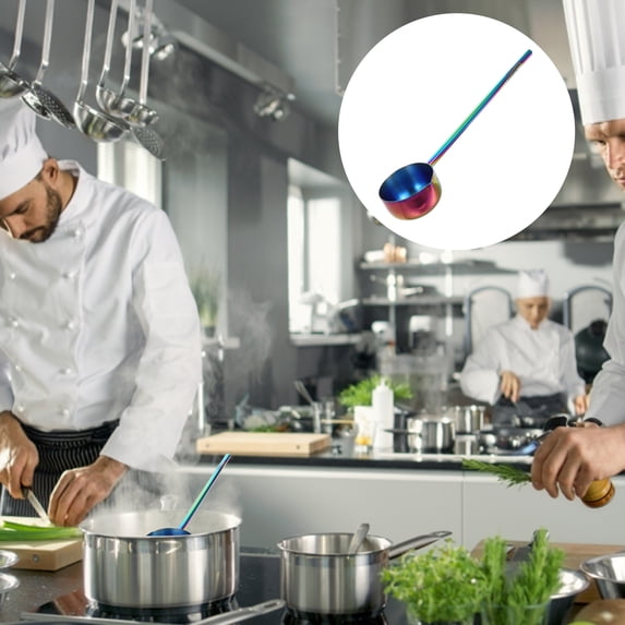 MLINS Stainless Steel Soup Ladle for Home Use Lightweight and with Long Handle 7.87 Inches