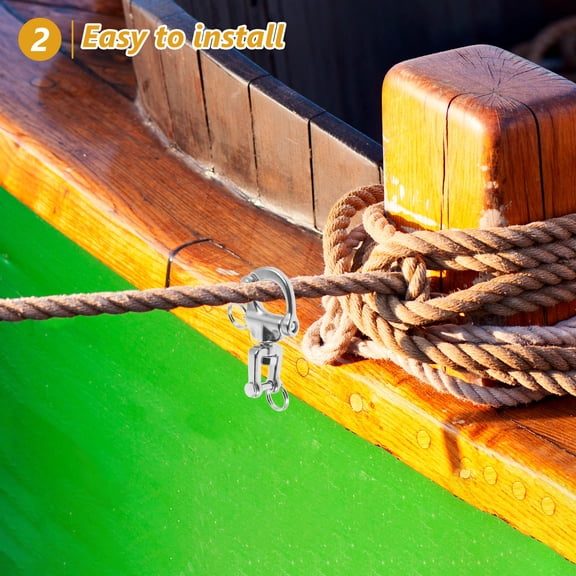 MLINS Stainless Steel Swivel Shackle for Marine Use Ideal for Sailboats and Yachts Quick Release Jaw Shackle for Secure Rigging