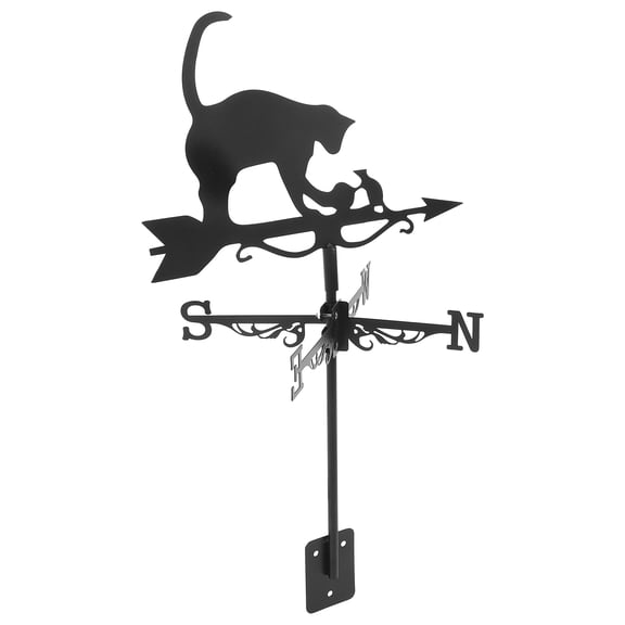 MLINS Stainless Steel Weather Vane for Garden Decoration Black Color and Stable 7.5 Inches