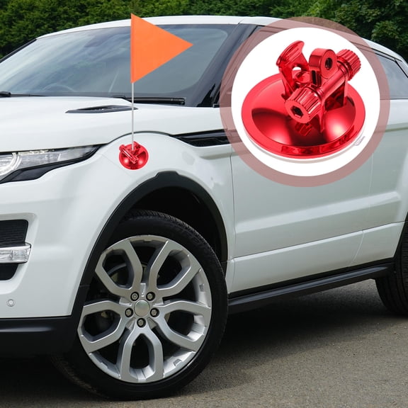 MLINS Stainless Vehicle Flagpole National Day Flag Holder 8.5X8.5X6CM