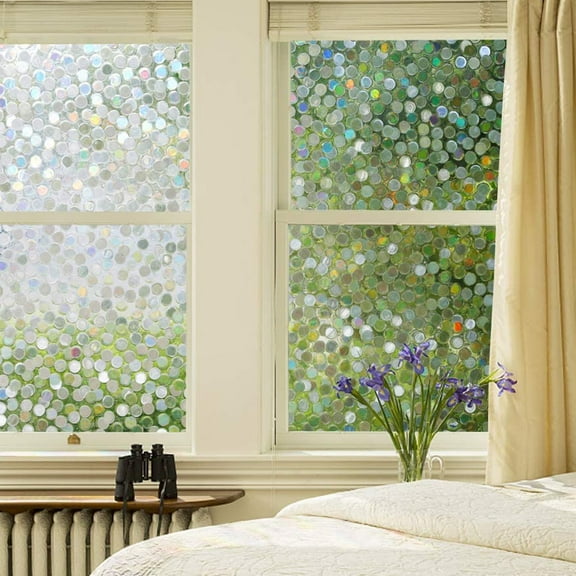 MLINS Static Cling Window Film with Dot Pattern for Decoration Multi Color PVC Material Easy to Trim and Install