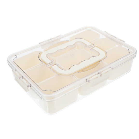 MLINS  Storage Box Freezer Can Organizer for Pantry Organizers Trays Food Serving Crate Beige