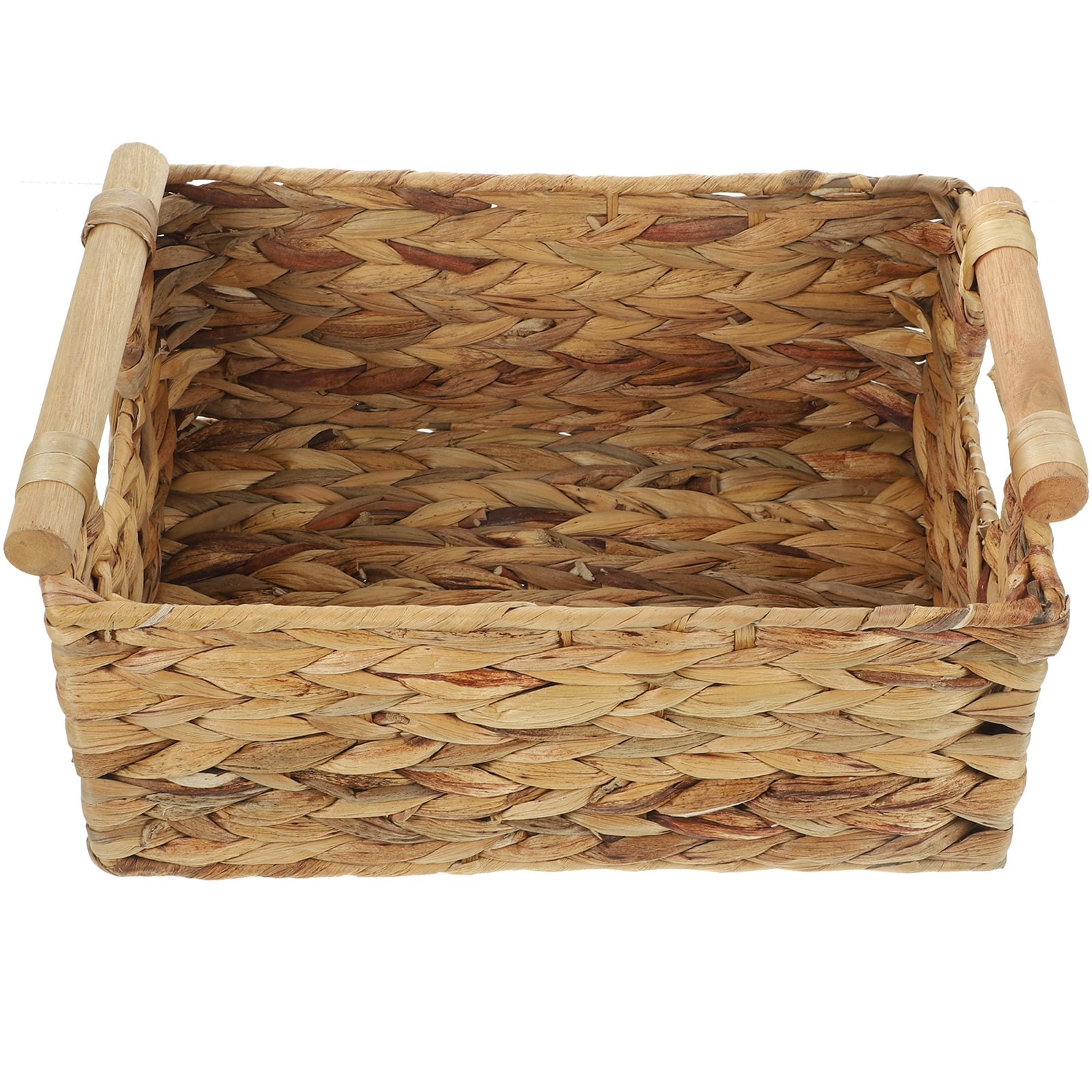HEALEEP Woven Rattan Storage Basket in Khaki, 12.6x8.7x6.3 Inches, and Stylish Home Organizer, 1 Piece