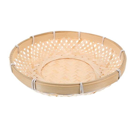 MLINS Brown Bamboo Woven Basket for Decor with Durable Construction and Large Capacity Design Practical Household Item