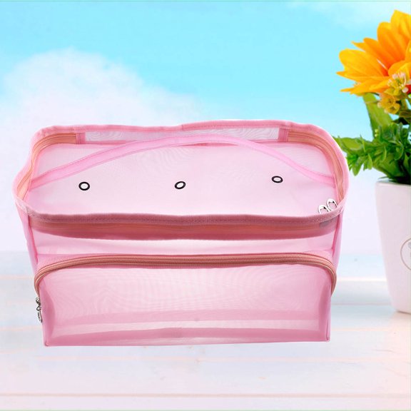 MLINS Storage Mesh Bag Three Holes Mesh Bag Lightweight Mesh Bag Pink