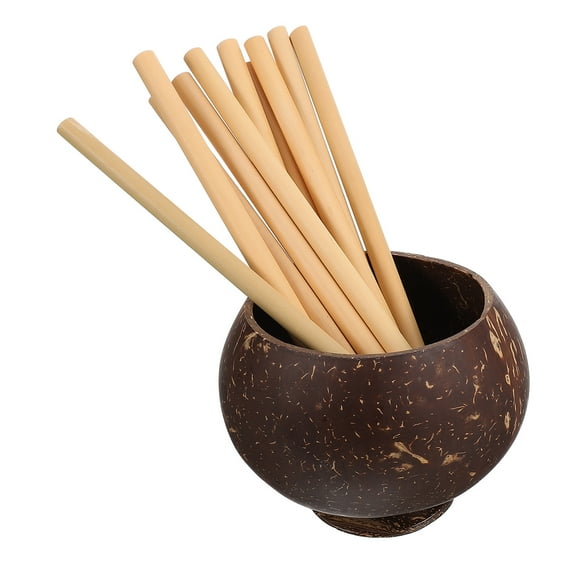 MLINS Straw Cup Smoothie Cups with Lids and Straws Coconut Shell Cup 20.00X1.00X1.00CM