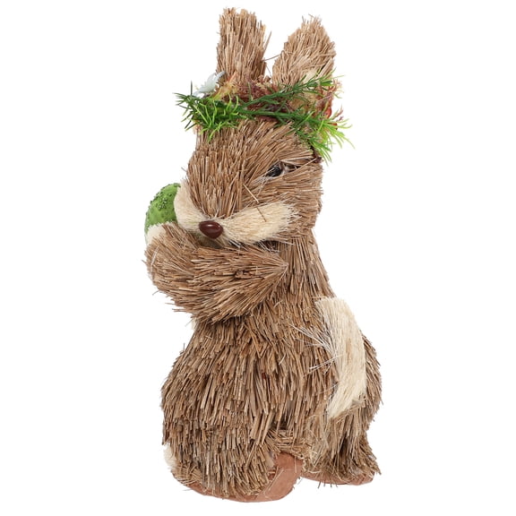 MLINS Straw Rabbit Plush Topiary Rabbit Ornament Animal Ornament Baby 26x12cm
