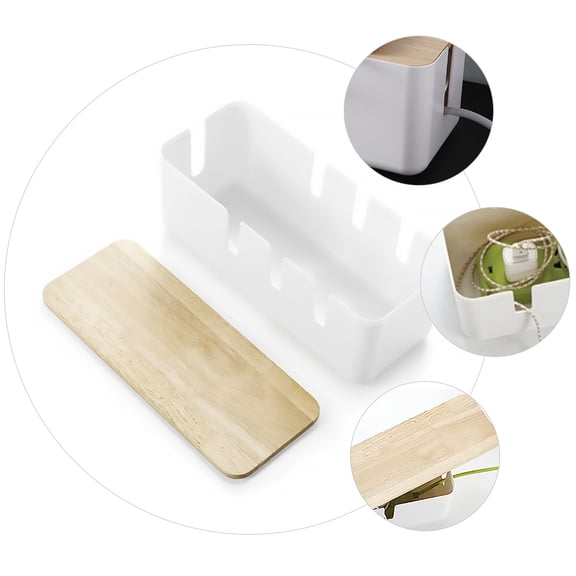 MLINS Strip Power Cord Cleaning Box Wire Organizer M White