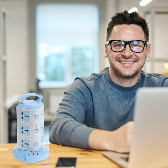 MLINS Strip Vertical Multi Sockets Universal Outlets Plug Socket with USB Ports (US Plug)