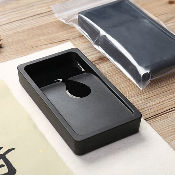 OHOIOLLA Calligraphy Stone Black Plastic 3Pcs Simple Design 5.5X3.07X0.83In