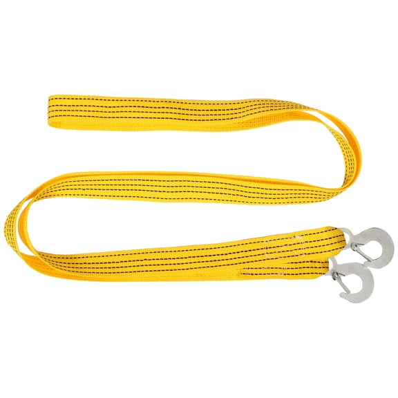MLINS Sturdy Nylon Winch Rope with Hooks for Car Use Yellow 12.5mm Diameter
