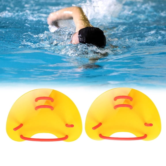 MLINS Swim Webbed Gloves Adult Swim Webbed Gloves Paddling Palm Swimming Training Equipment for Children Diving(Yellow)