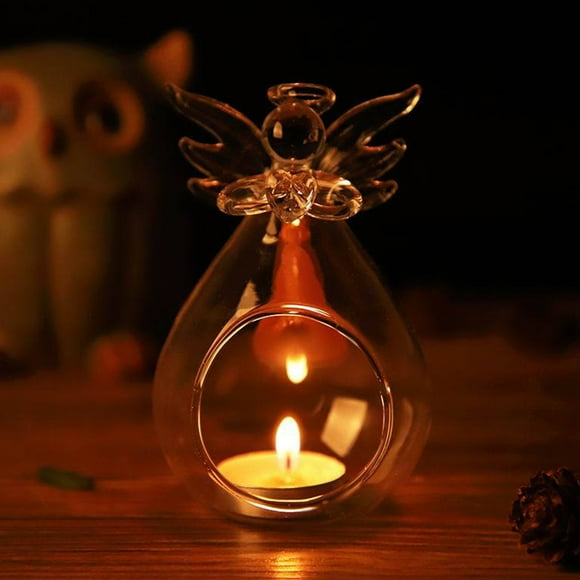 MLINS  Tapered Candlestick Holders Christmas Votive Angel Sticks for Home Transparent