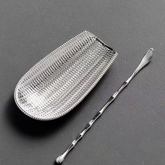 FELTECHELECTR Silver Mlins Traditional Tea Ceremony Tools Mini Spoons 2Pcs