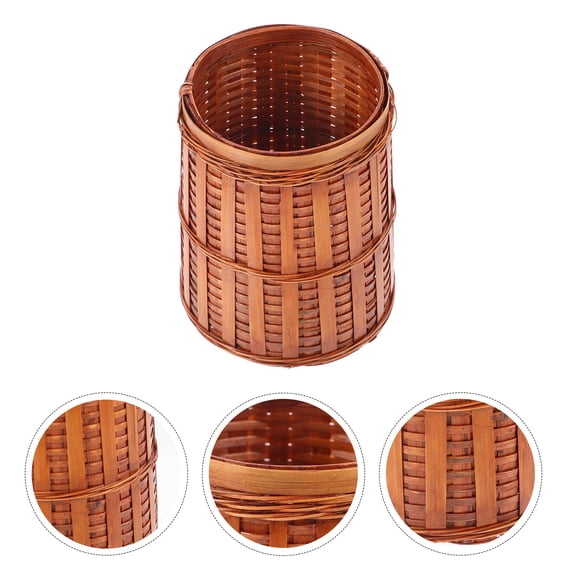MLINS  Tea Brush Container Woven Needle Holder Makeup Organiser Storage Office