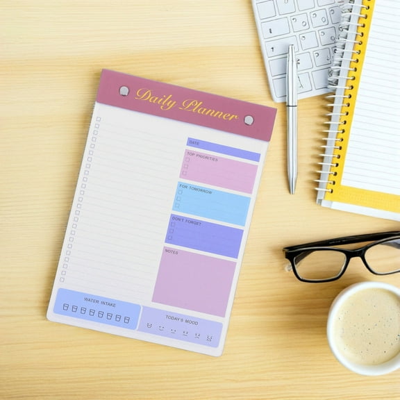 YUYUETIME Minimalist Design Dark Red Daily Planner Notepad for Organizing Work Tasks and Schedules