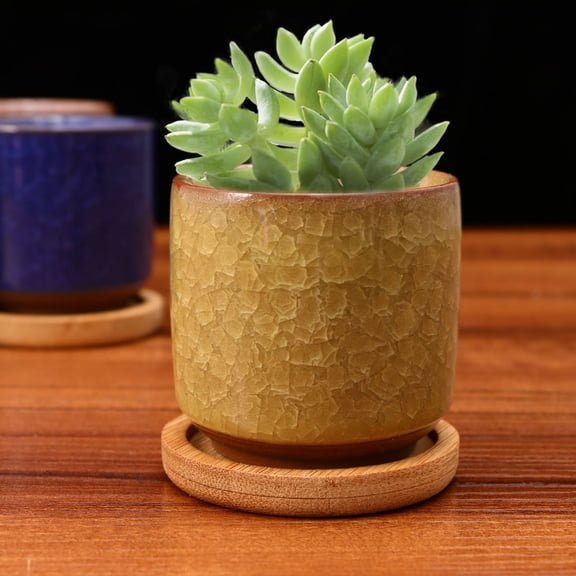 MLINS Terracotta Decor Ice Crack Flower Pot Set Flower Pots 6X5.8CM
