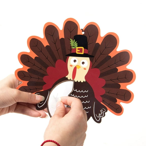 MLINS Thanksgiving Turkey Honeycomb Ball Decor for Party Decoration Reusable Plastic Paper Coffee Color 2 Pieces