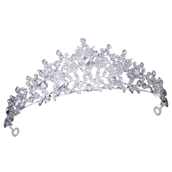 MLINS  Tiara Wedding Cake Carrier Makeup Headband Decoration Glitter Accessories Woman Silver