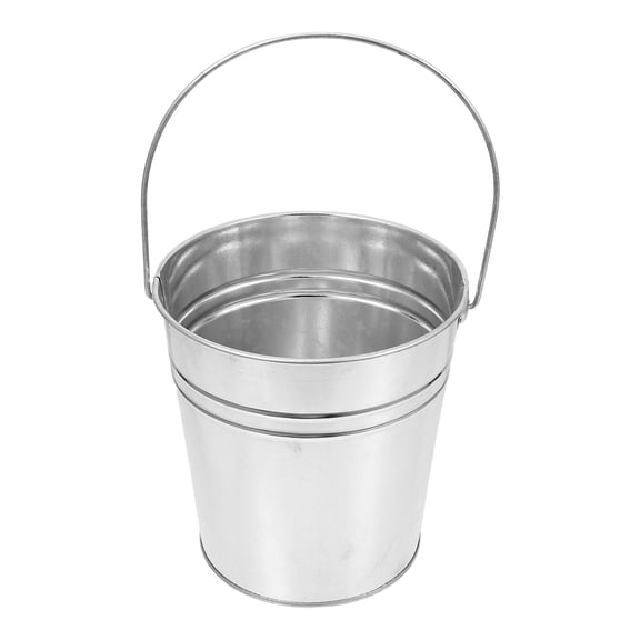 MLINS  Tin Bucket Flower Easter Bunny Decor Candy Cylinder Pot Avocado Tree Growing Kits Silver