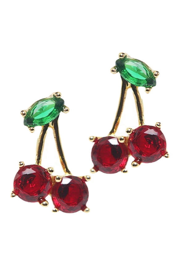 Tint Cherry Earrings Miss Mother 2.00X1.20X1.00CM Red