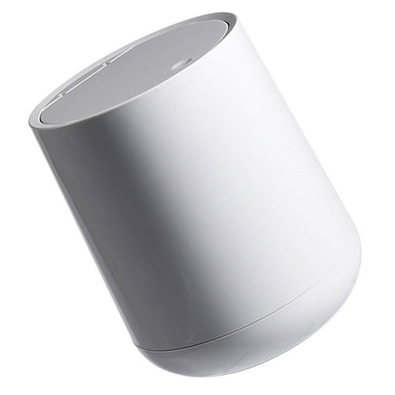 YUYUETIME 1Pc Grey Plastic Desktop Trash Can with Lid for Home Office Countertops Waste Paper Bin