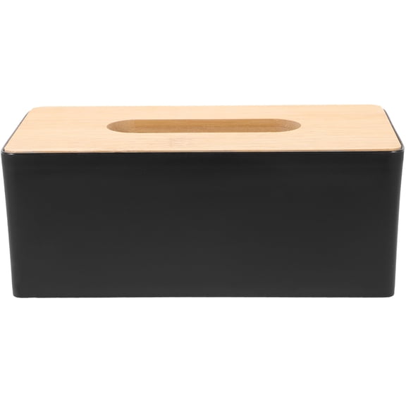 MLINS Tissue Box 1Pack Black Wooden Material Storage Bins For Families Use