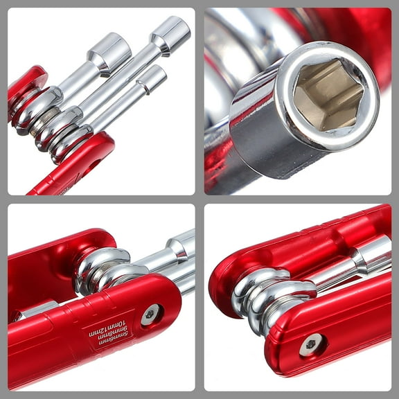 YUYUETIME mini repair tool kit 6 in 1 Multi-function Tool Aluminum Alloy for Bikers 1 Set