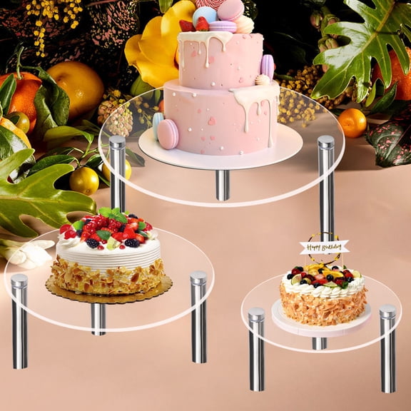 OHOIOLLA Cake Dessert Display Stand Metal Resistance Wedding 3Pcs 10X10in